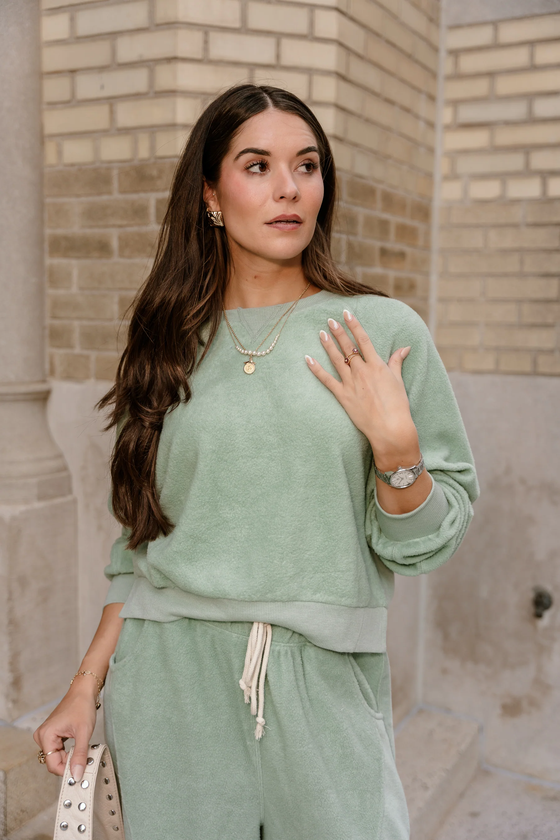 Journey Light Sage Long Sleeve Sweatshirt - Image 5