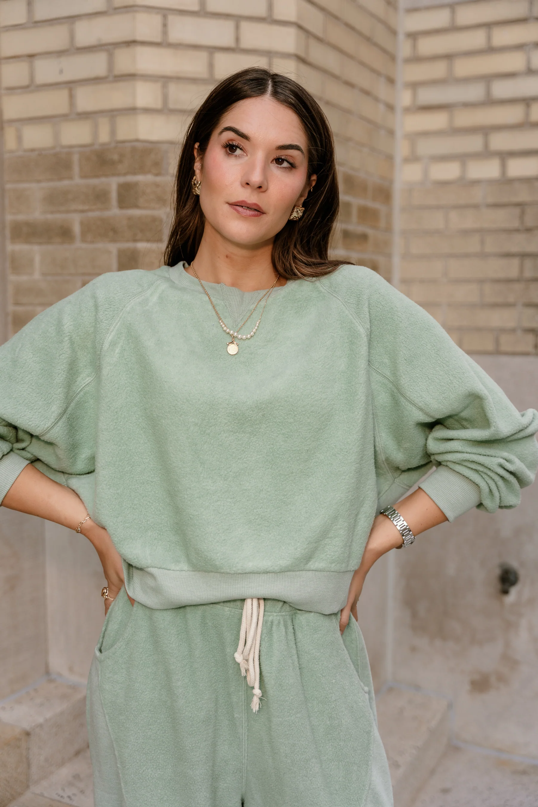 Journey Light Sage Long Sleeve Sweatshirt - Image 6