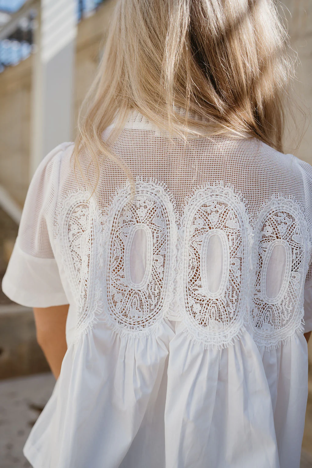 Jovie White Lace Short Sleeve Top - Image 6
