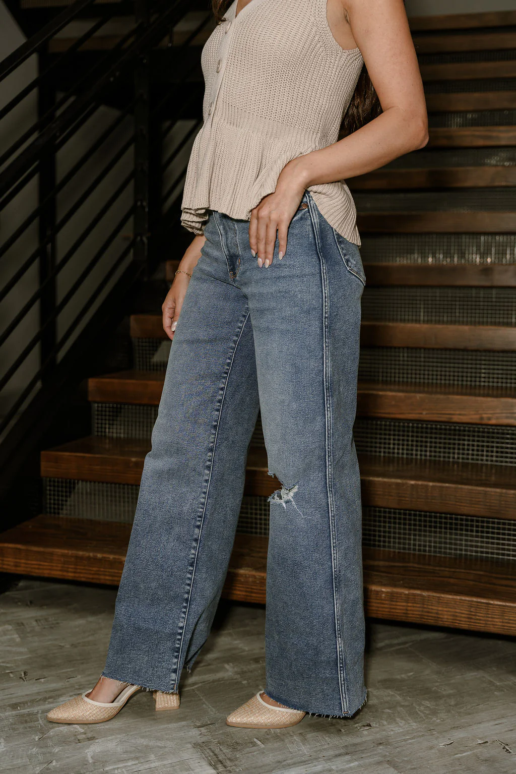Judy Blue: Shanna Distressed Wide Leg Jeans - Image 6