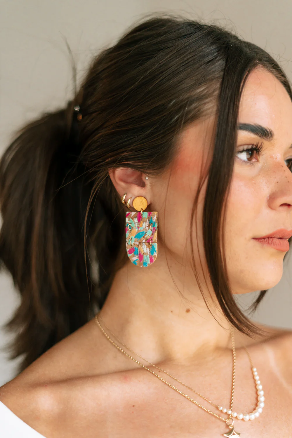 Julia Cork Multi Dangle Earring