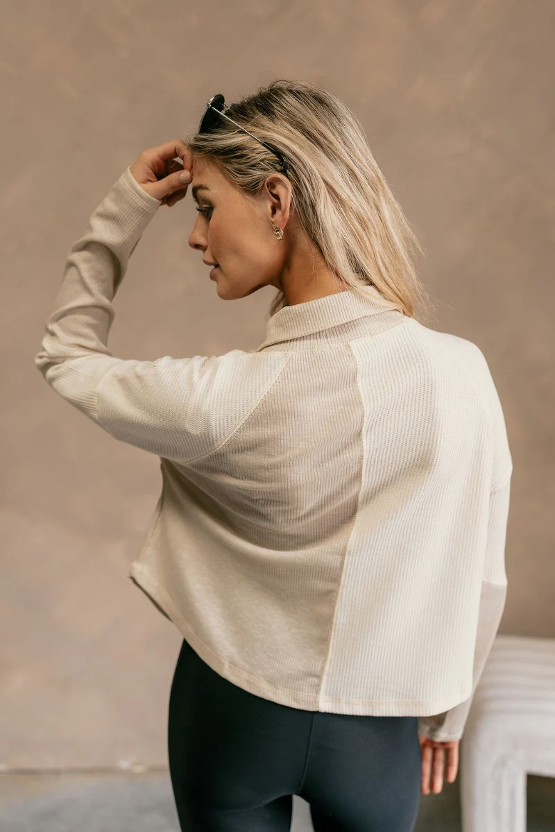 Julia Cream Color Block Thermal Top - Image 4