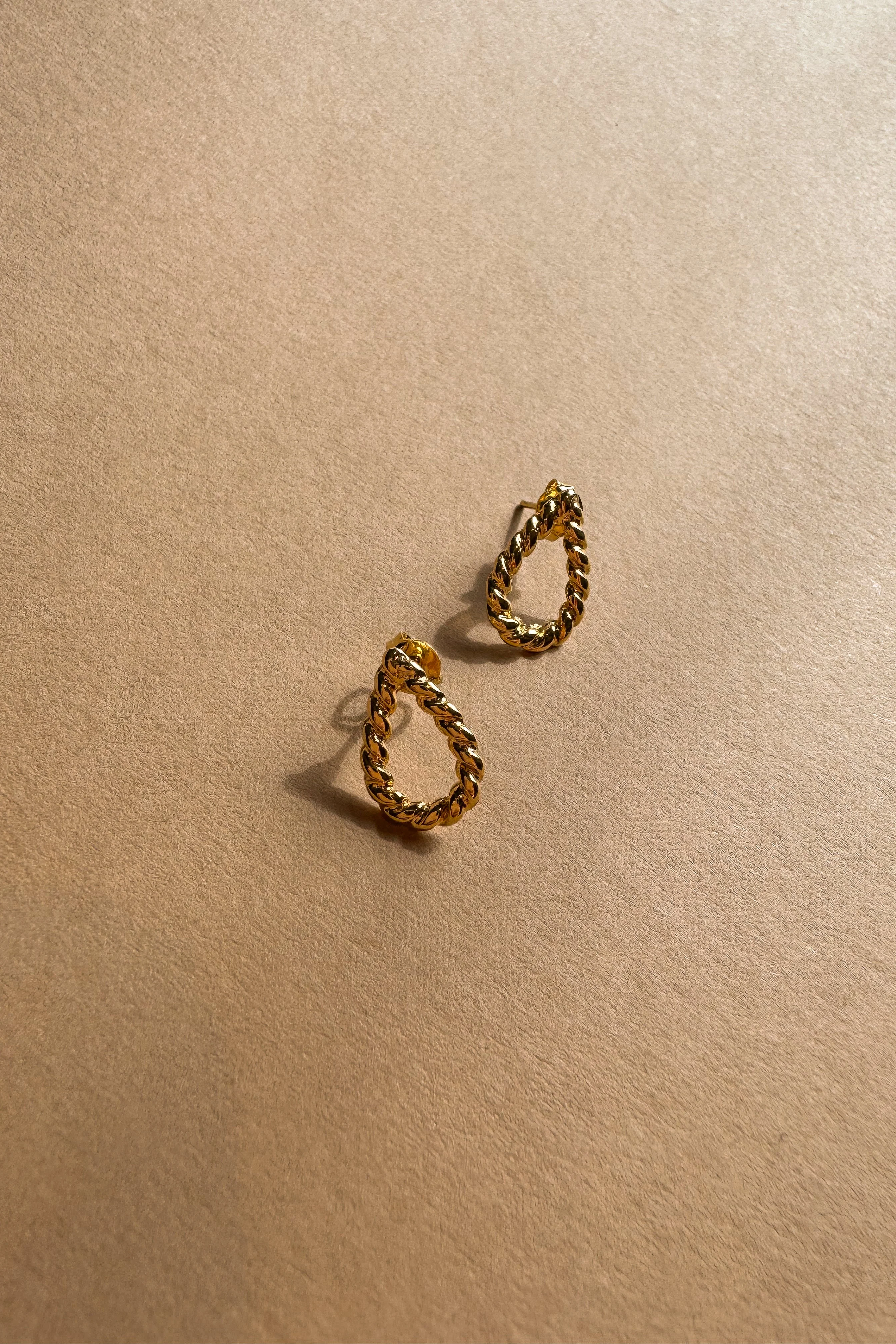Julia Gold Filled Roped Teardrop Stud Earring - Image 2