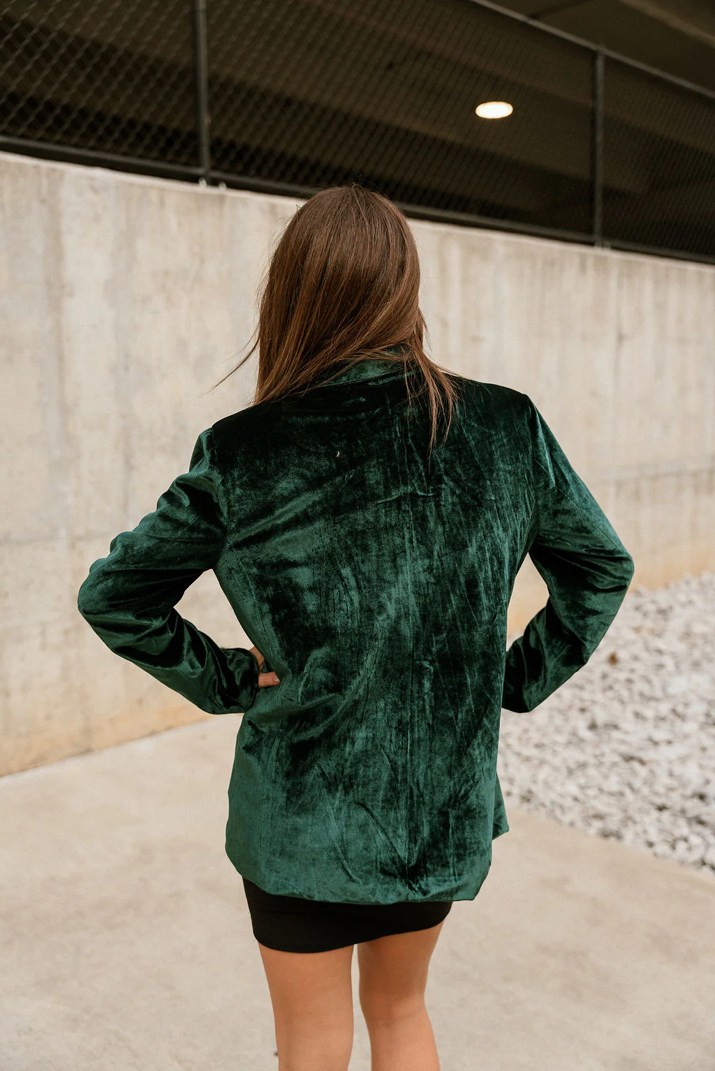 Juliana Dark Green Velvet Blazer - Image 9