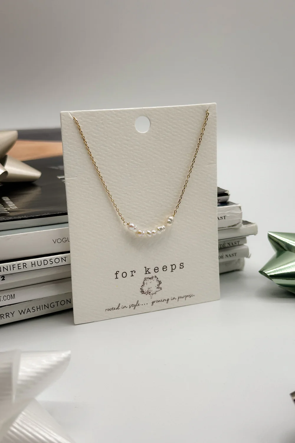 Juliet Gold Chain & Pearls Necklace