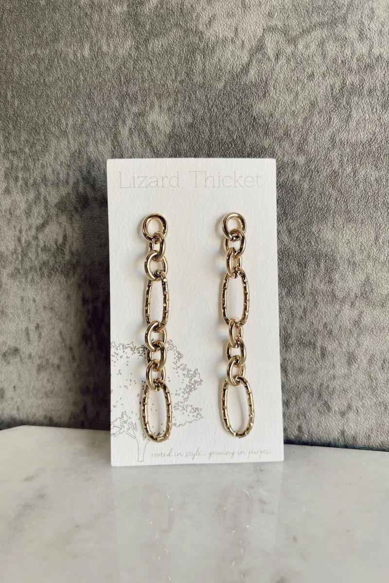 Juliette Gold Chain Link Earrings - Image 2