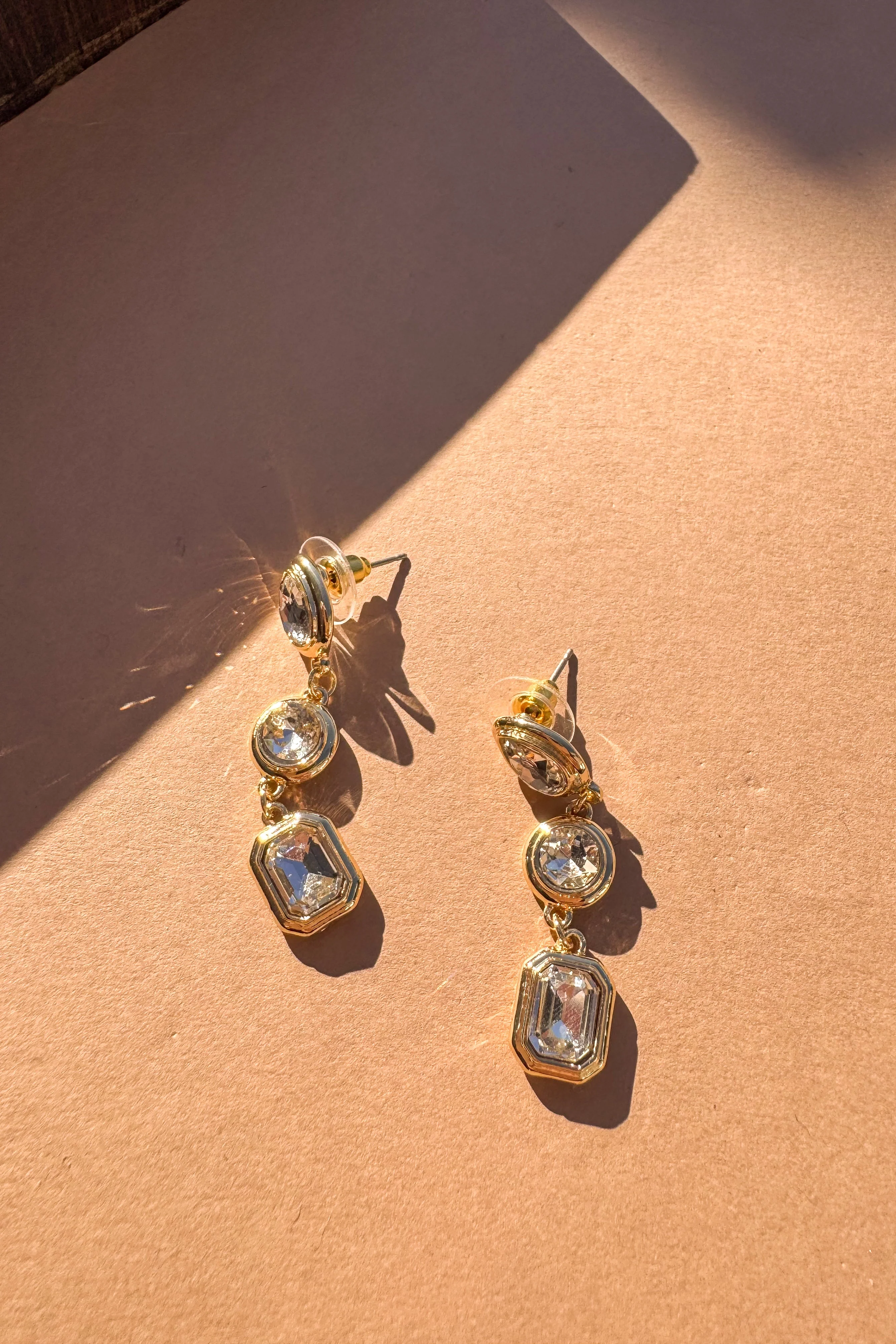Juliette Gold & Clear Stones Dangle Earring