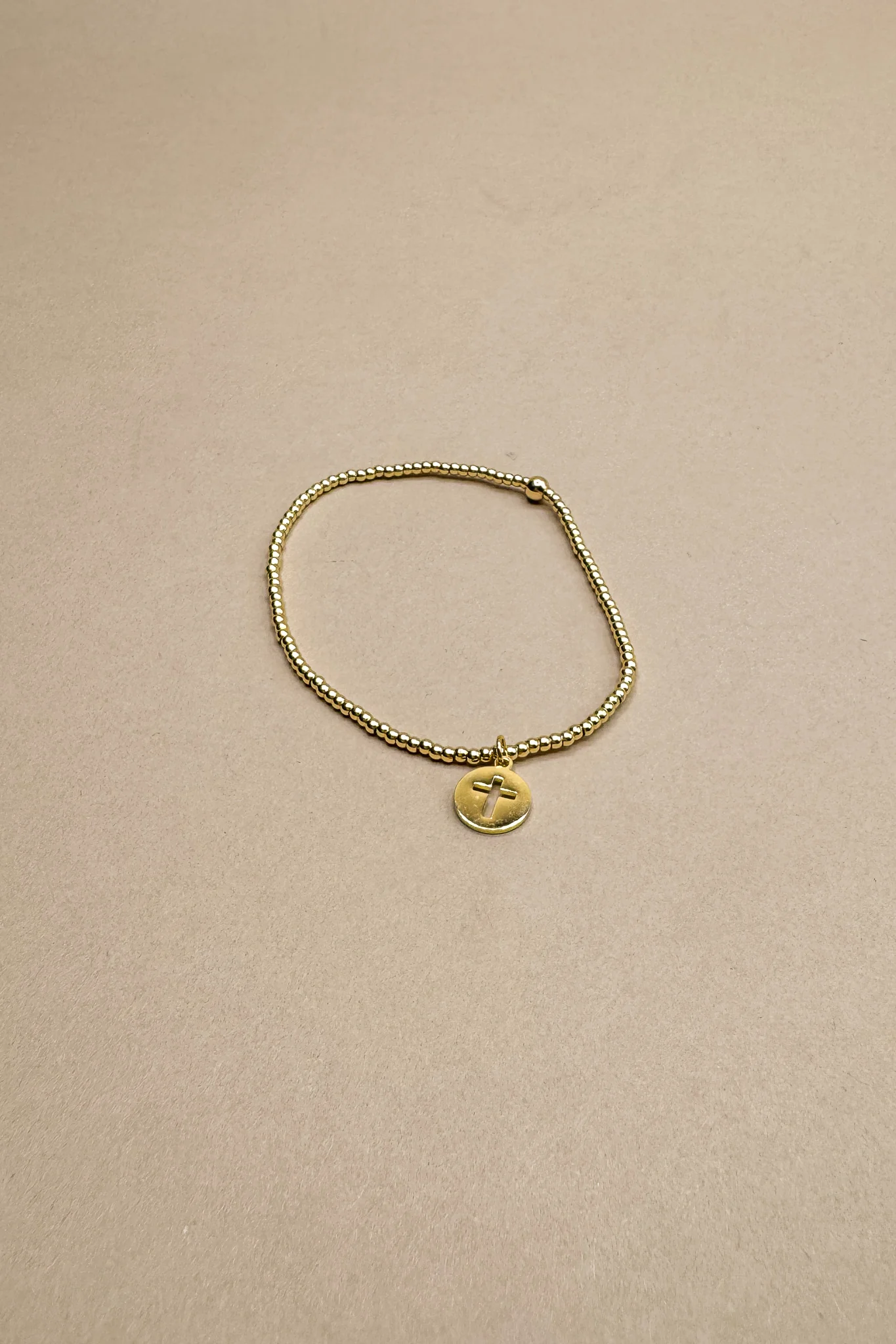 Juliette Gold Cross Bead Stretchy Bracelet - Image 2