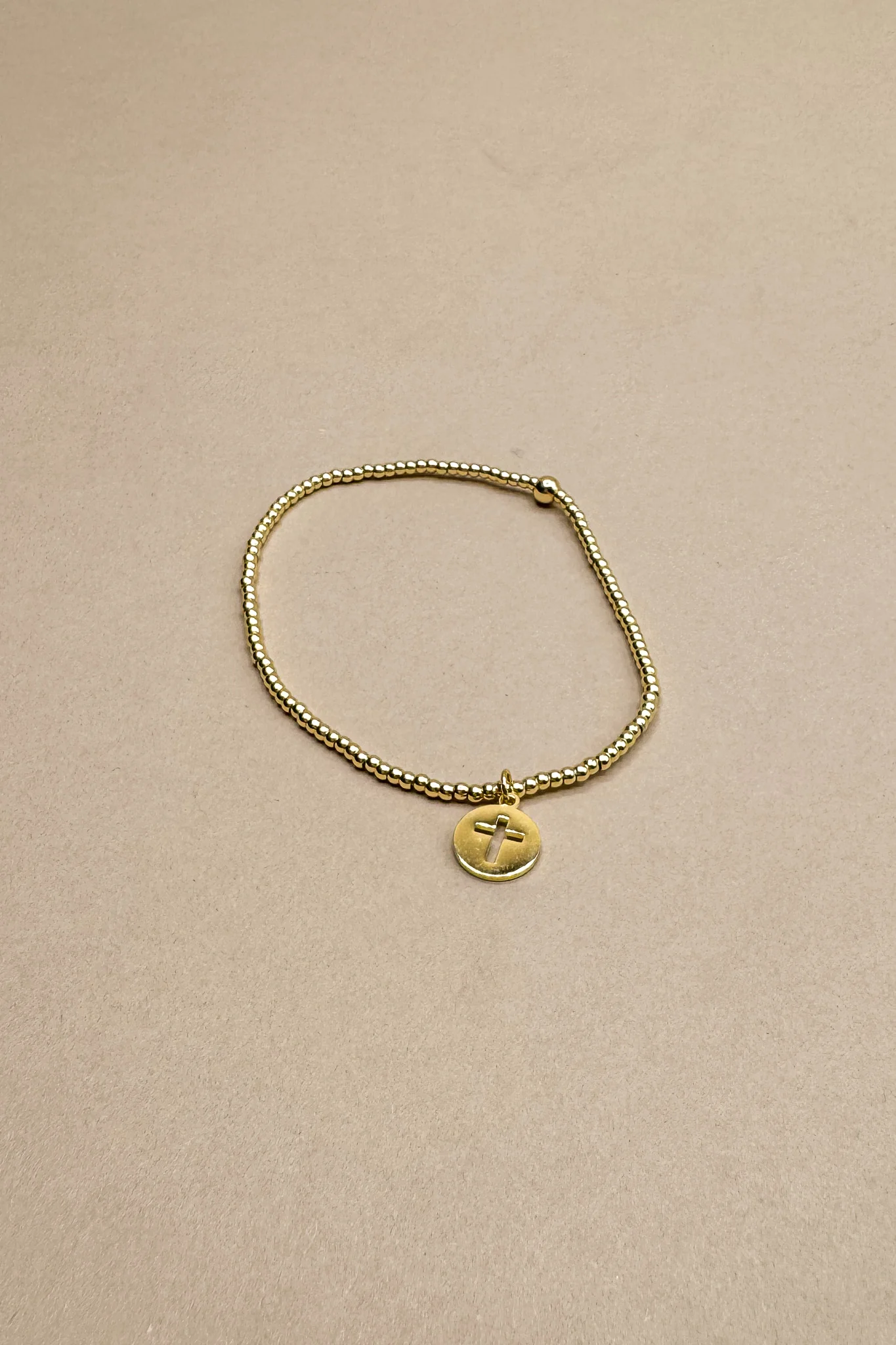 Juliette Gold Cross Bead Stretchy Bracelet - Image 3