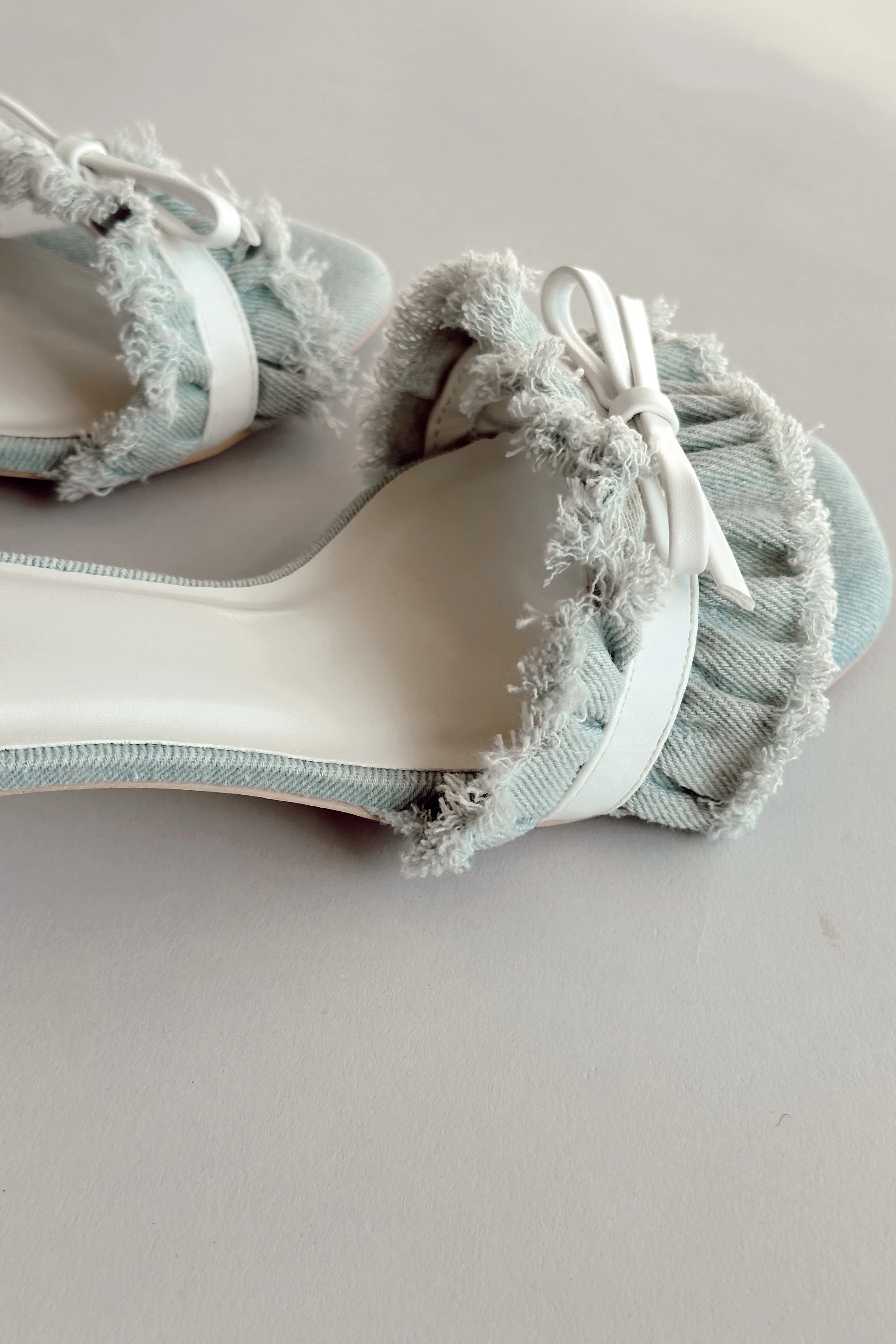 Julissa Light Denim Bow Slide Heel - Image 7