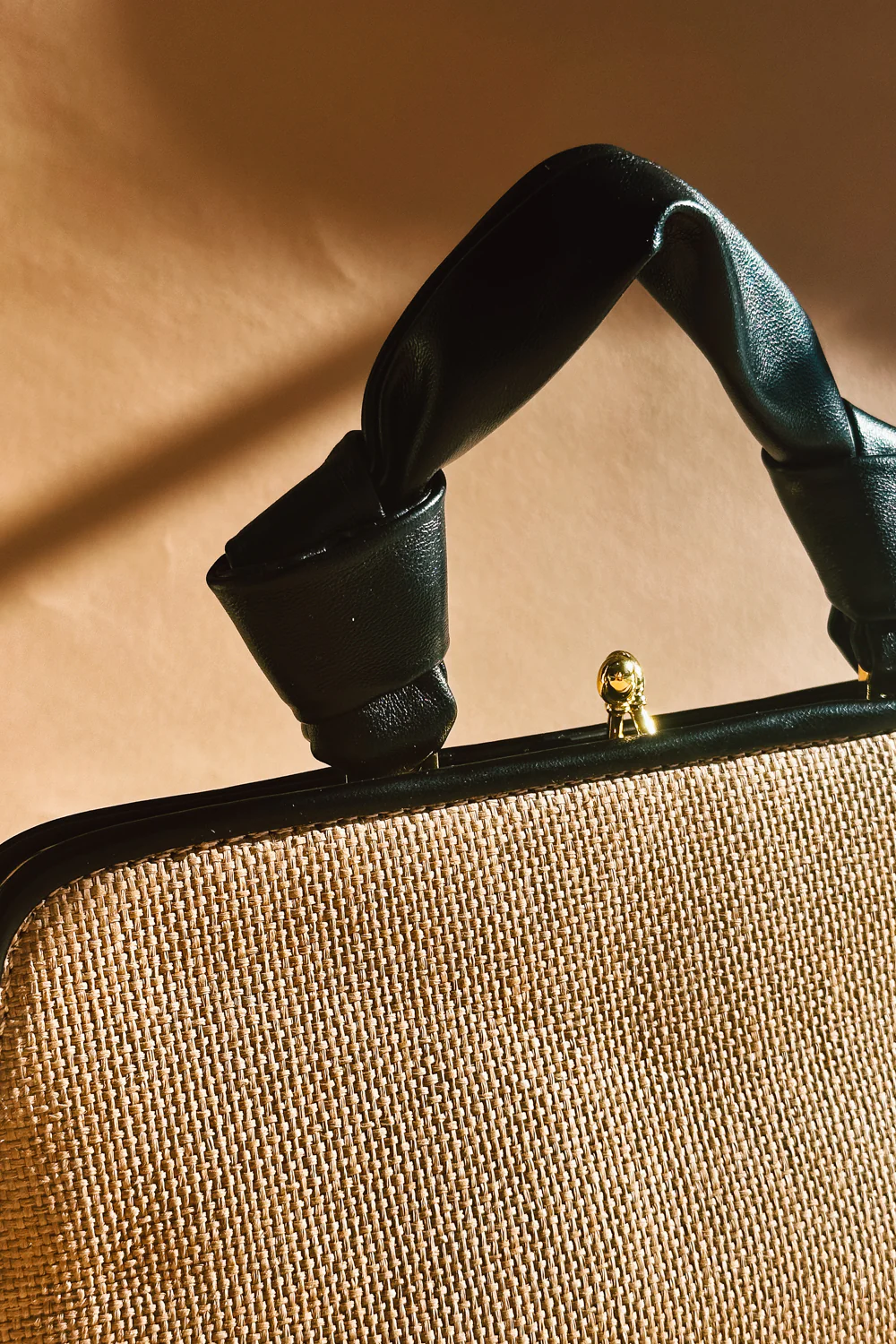 Julissa Tan Woven & Black Purse - Image 4