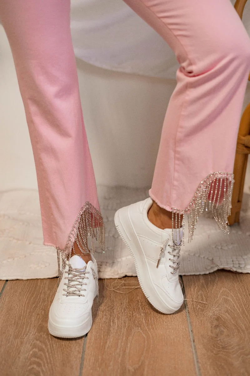 Just Dance Rhinestone Fringe Jeans - Image 2