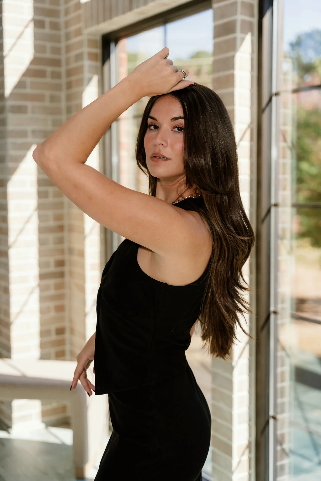 Kaia Black Split Hem Tank - Image 5