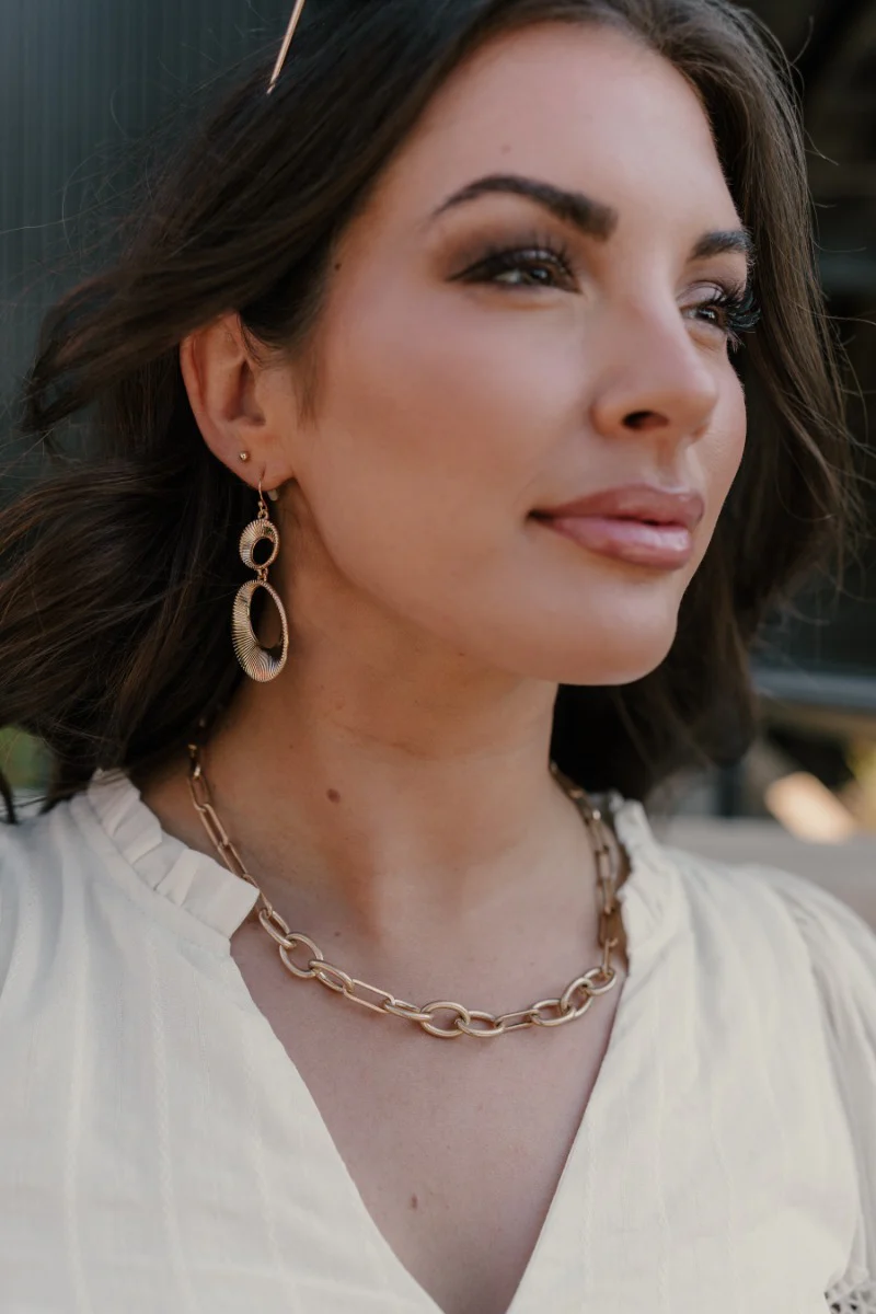 Kaia Gold Teardrop Earrings - Image 2