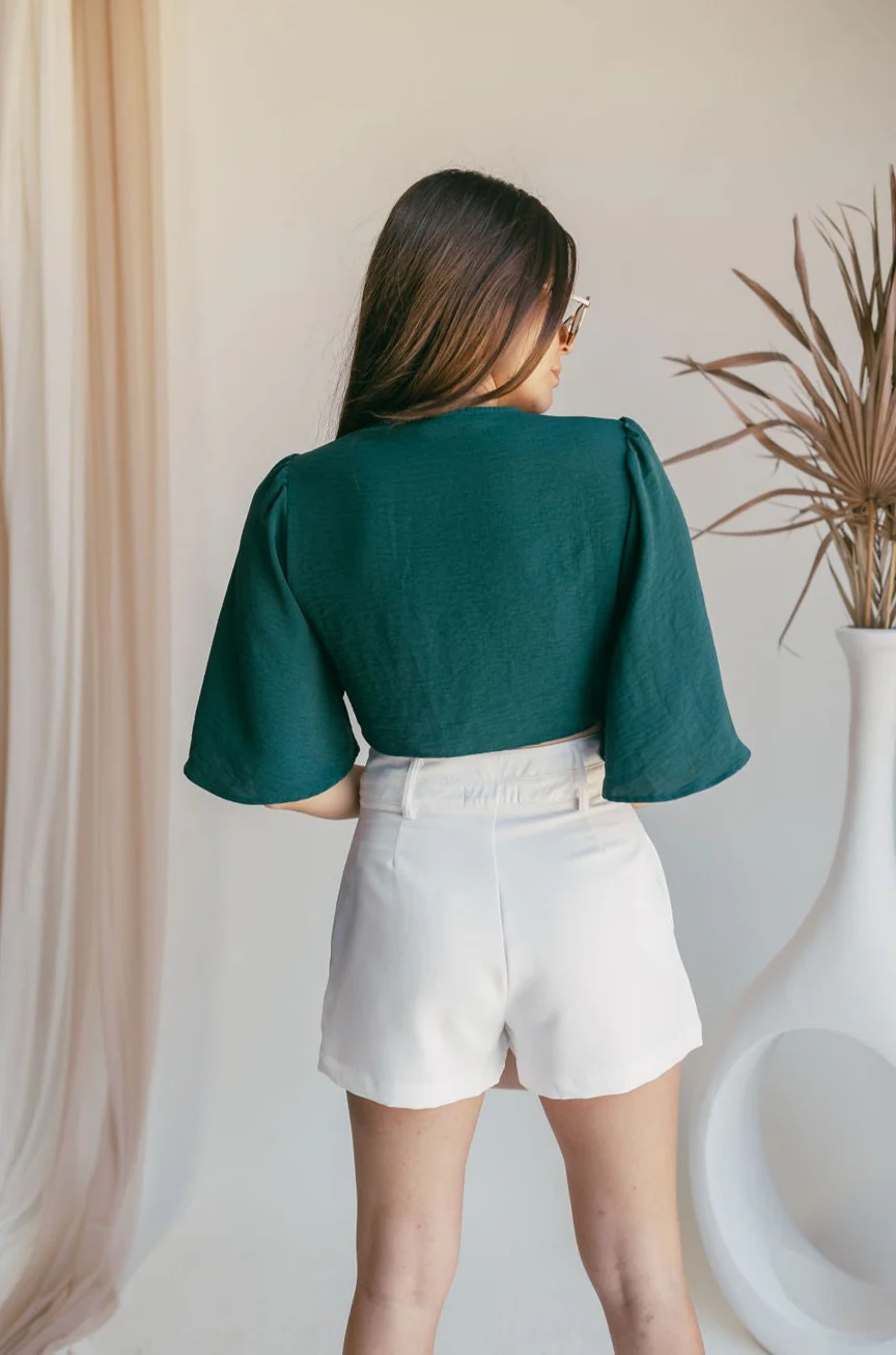 Kaia Hunter Green Tie Top - Image 5