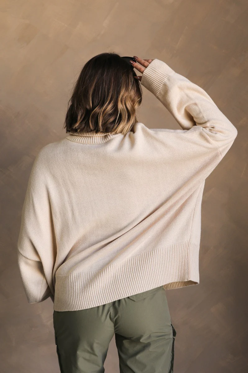 Kaitlyn Beige Turtleneck Sweater - Image 9