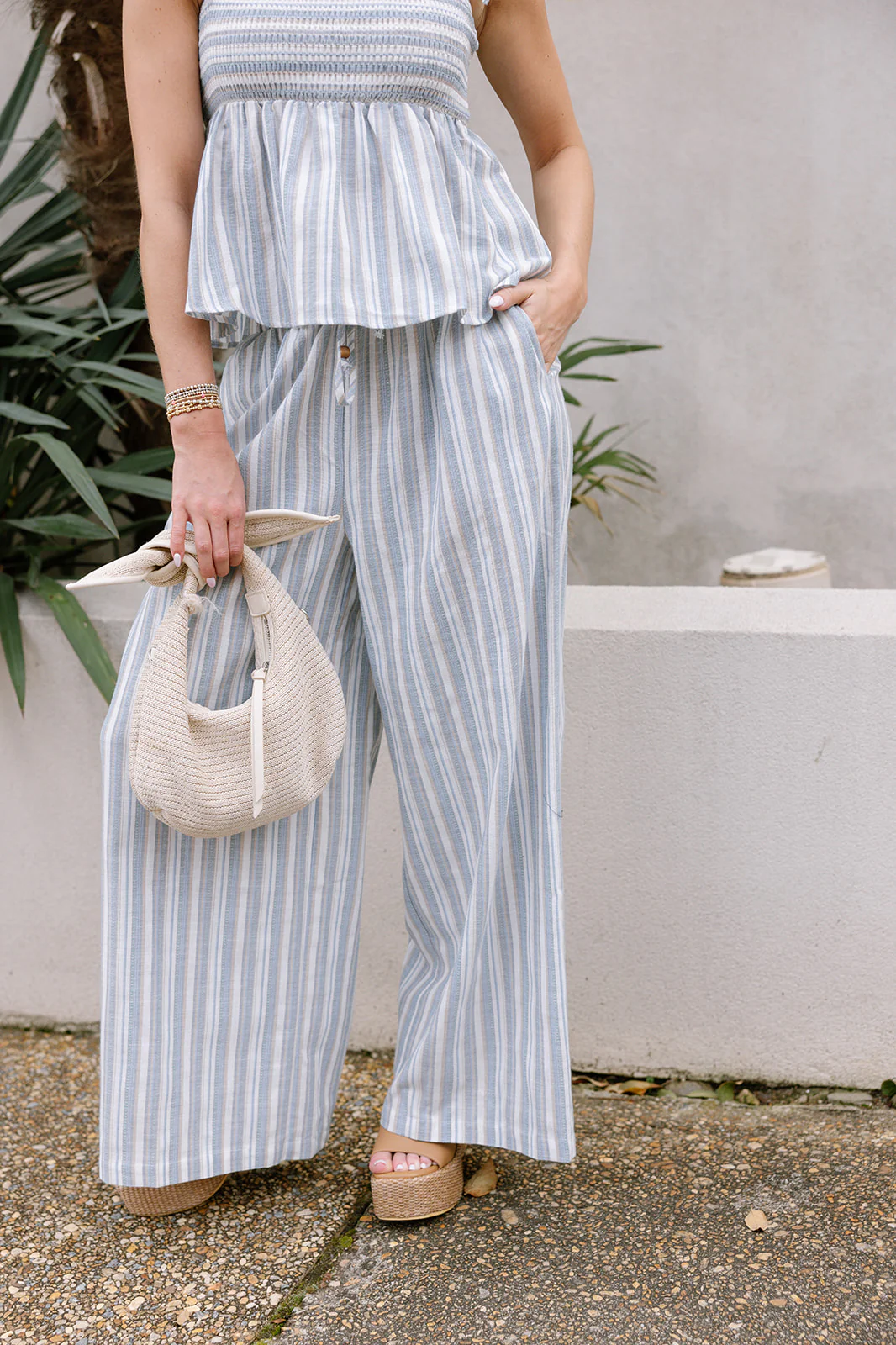 Kalie Blue & Ivory Stripe Pants - Image 3