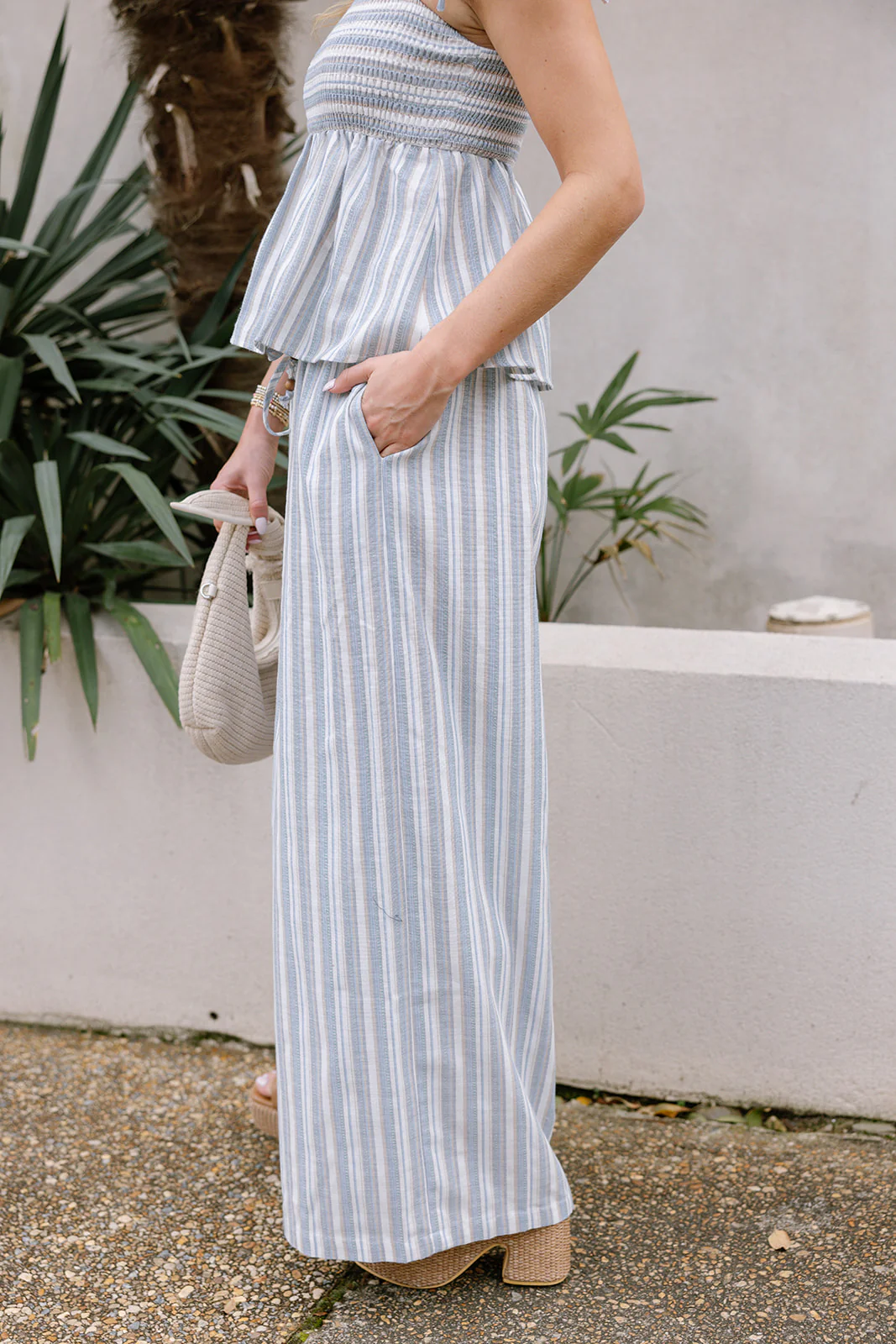 Kalie Blue & Ivory Stripe Pants - Image 4