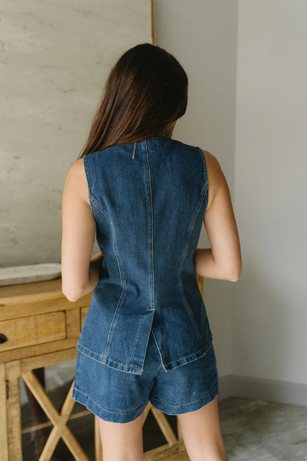 Kamryn Dark Denim Button-Up Vest - Image 4