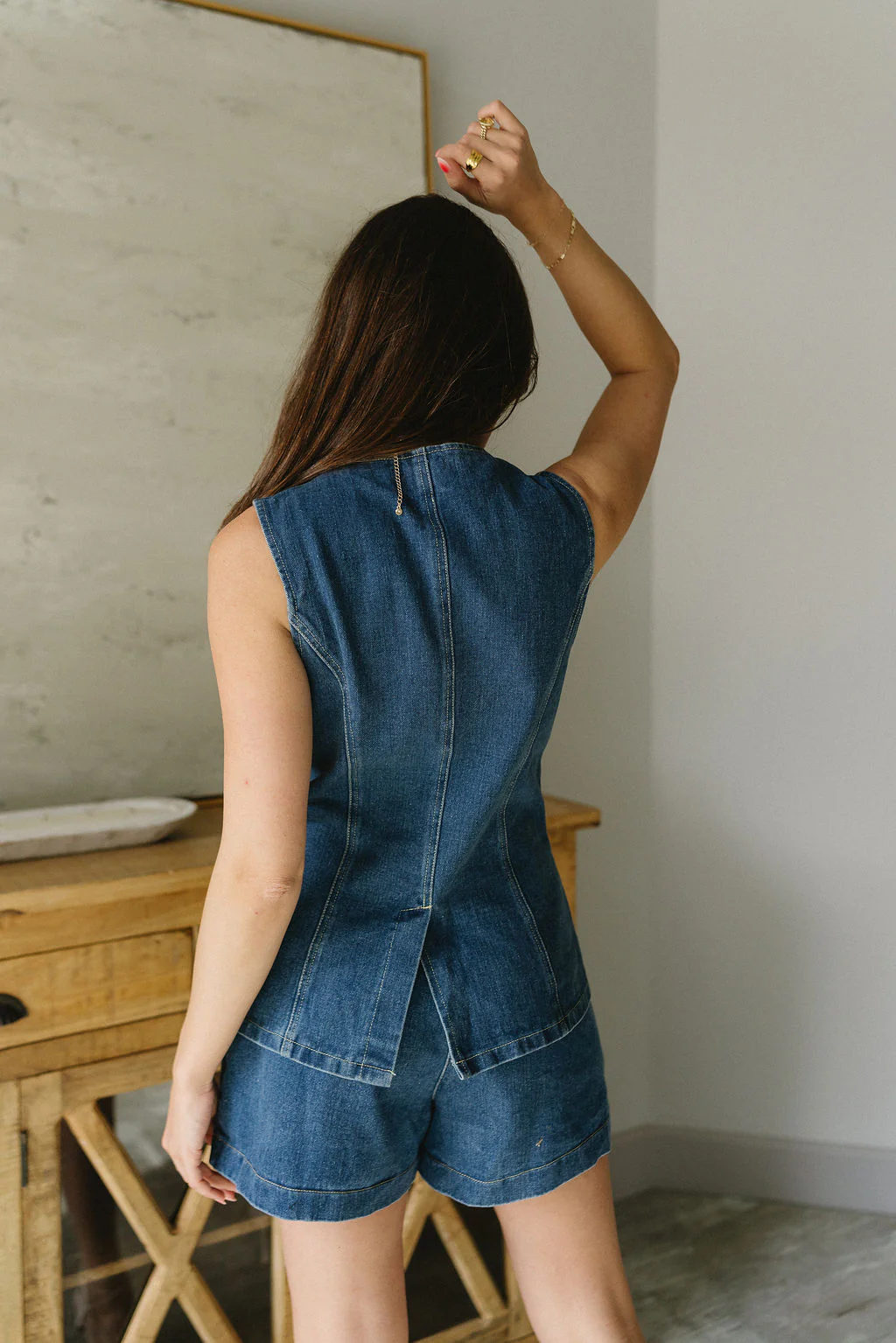 Kamryn Dark Denim Button-Up Vest - Image 7