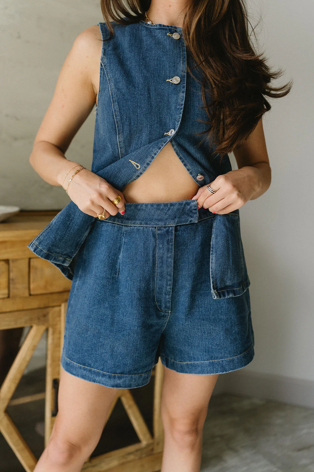 Kamryn Dark Denim Shorts - Image 2