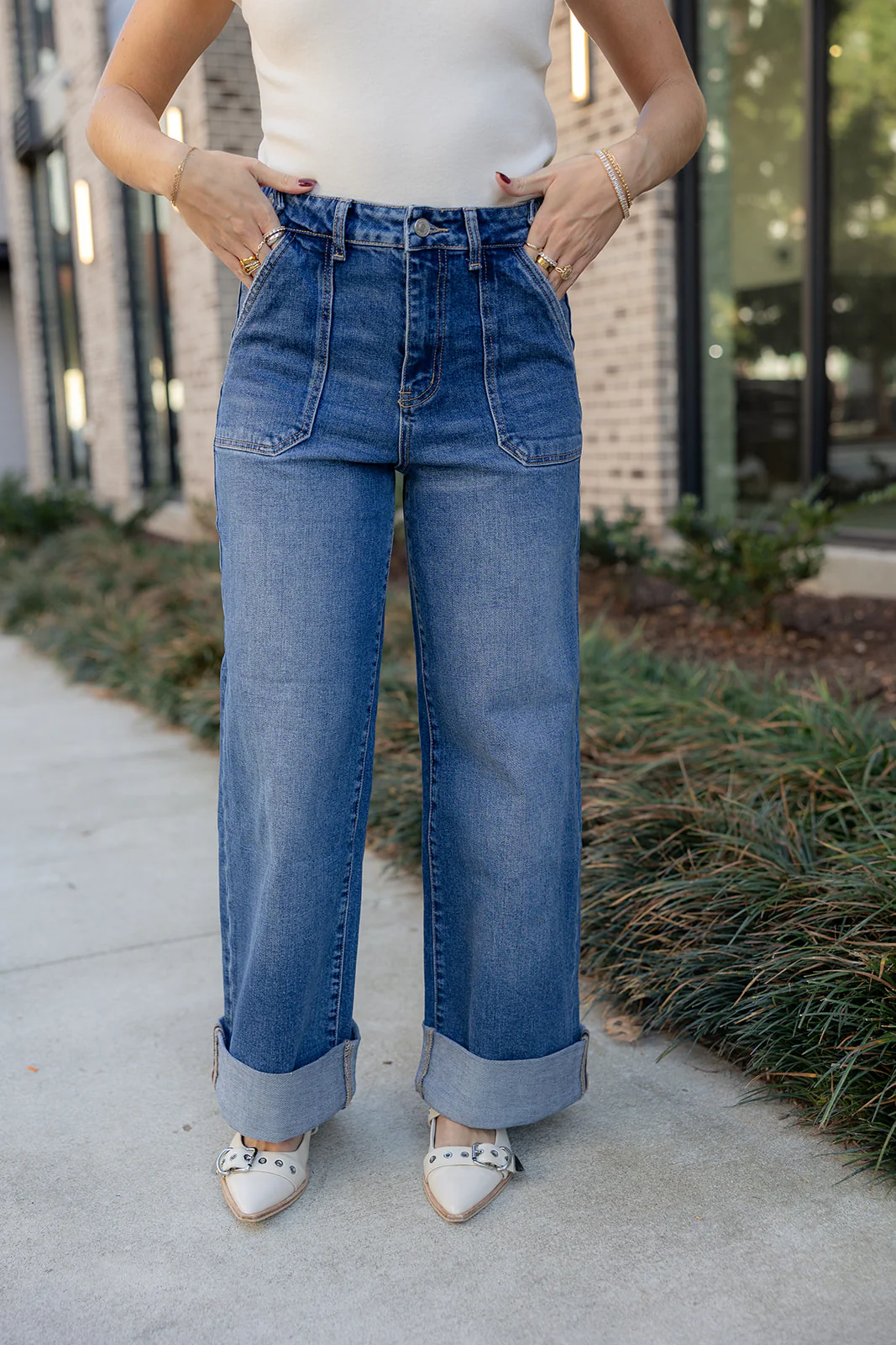 Kancan: Gia Dark Denim 90s Wide Leg Jeans - Image 3