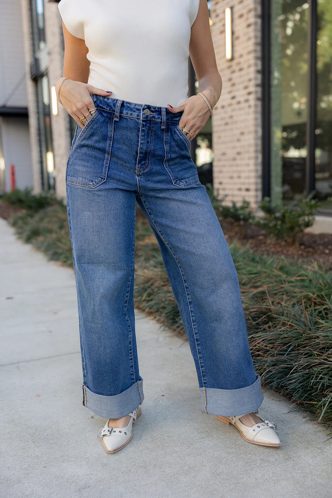 Kancan: Gia Dark Denim 90s Wide Leg Jeans - Image 5