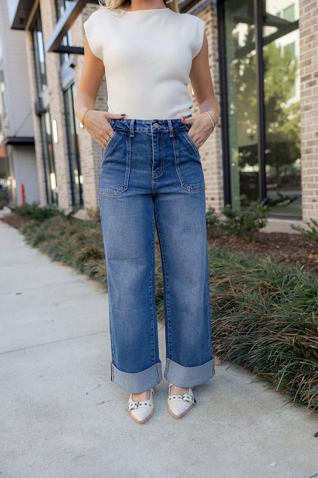 Kancan: Gia Dark Denim 90s Wide Leg Jeans - Image 6