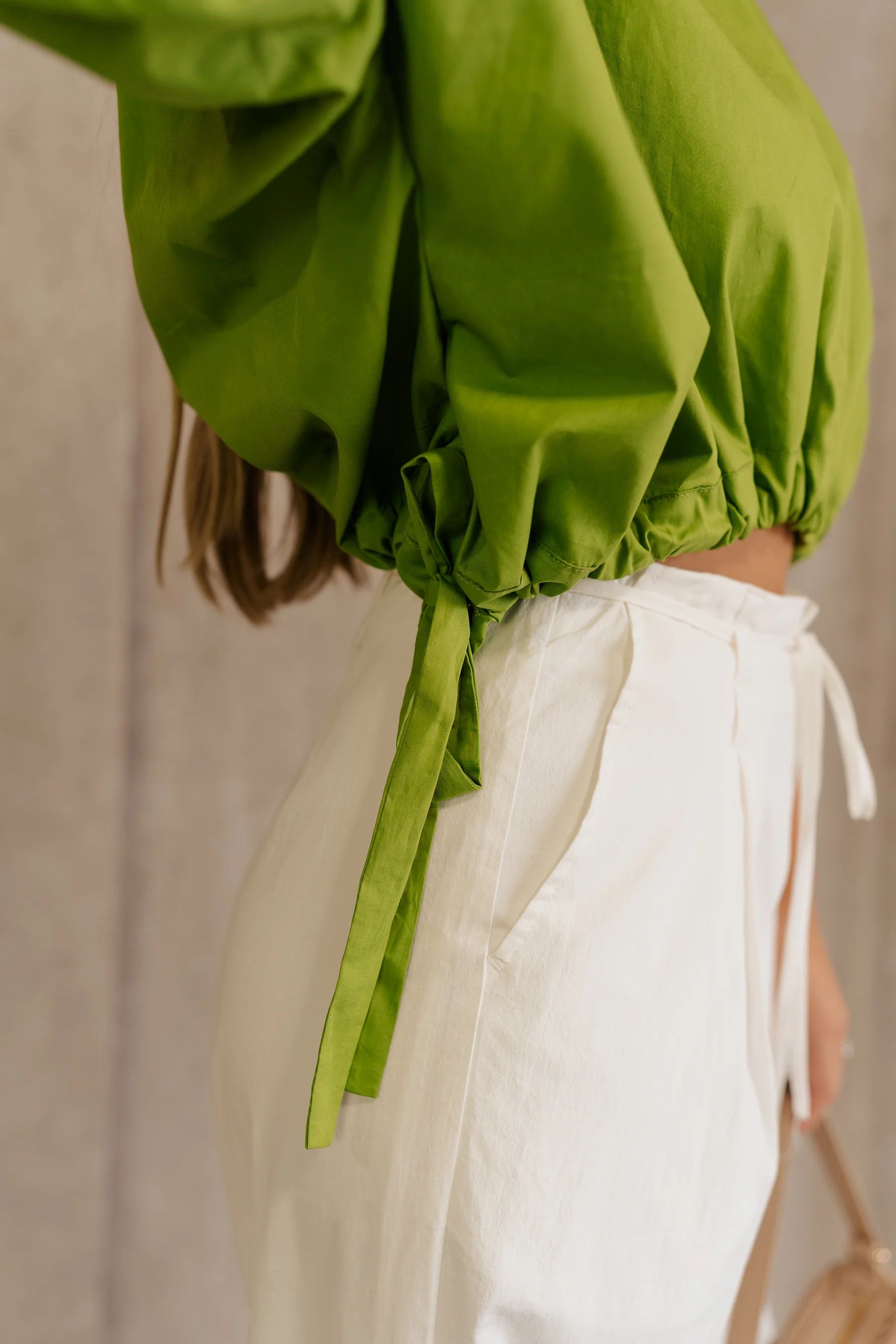 Karina Drawstring Cropped Short Sleeve Top - Image 10