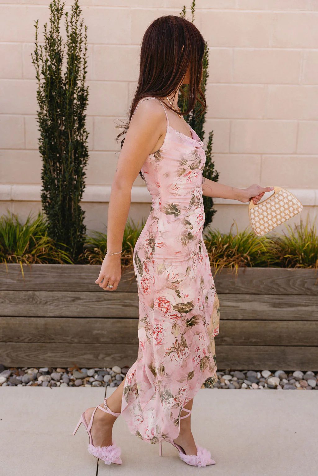 Karsyn Pink Multi Floral Ruffle Midi Dress - Image 6