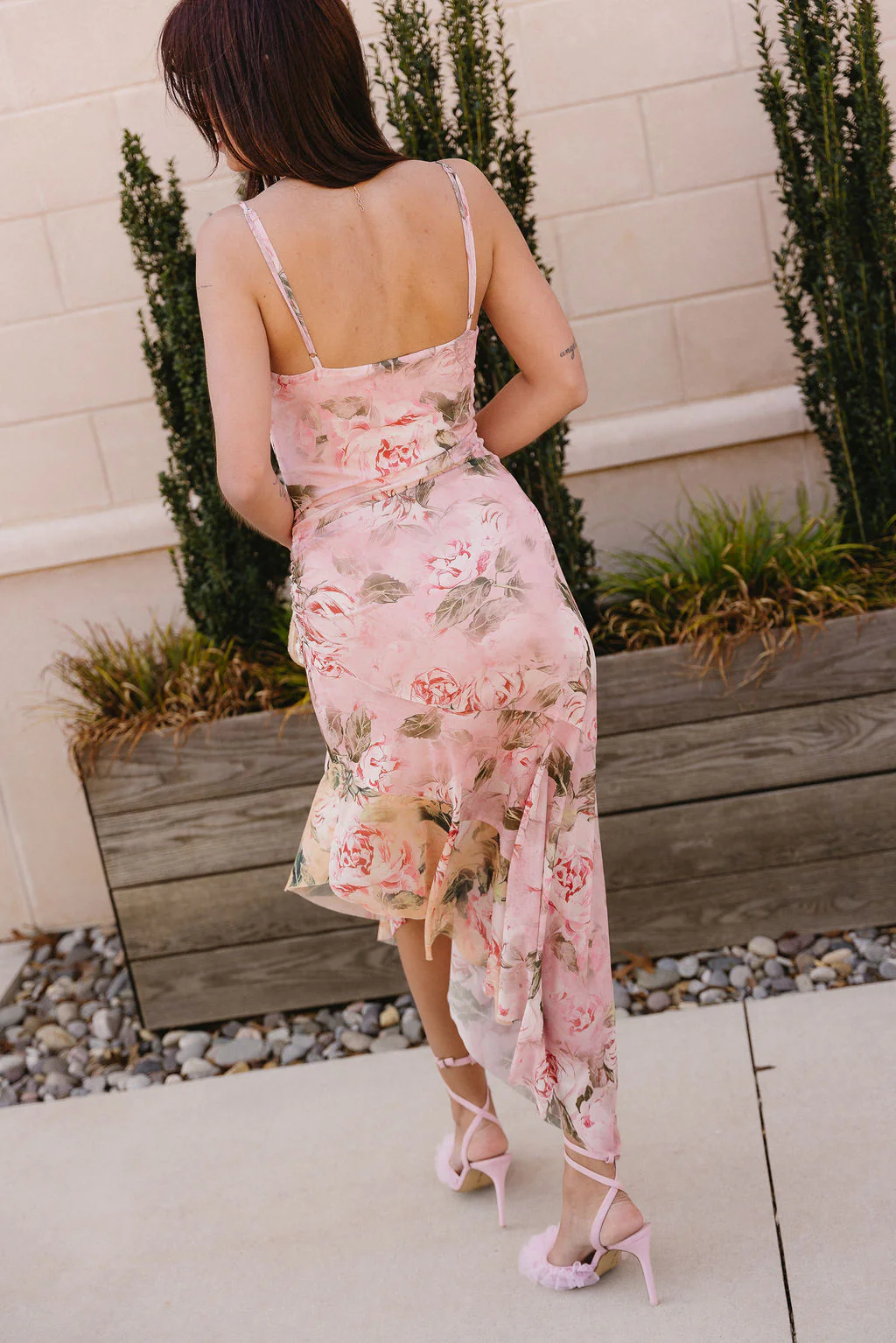 Karsyn Pink Multi Floral Ruffle Midi Dress - Image 7