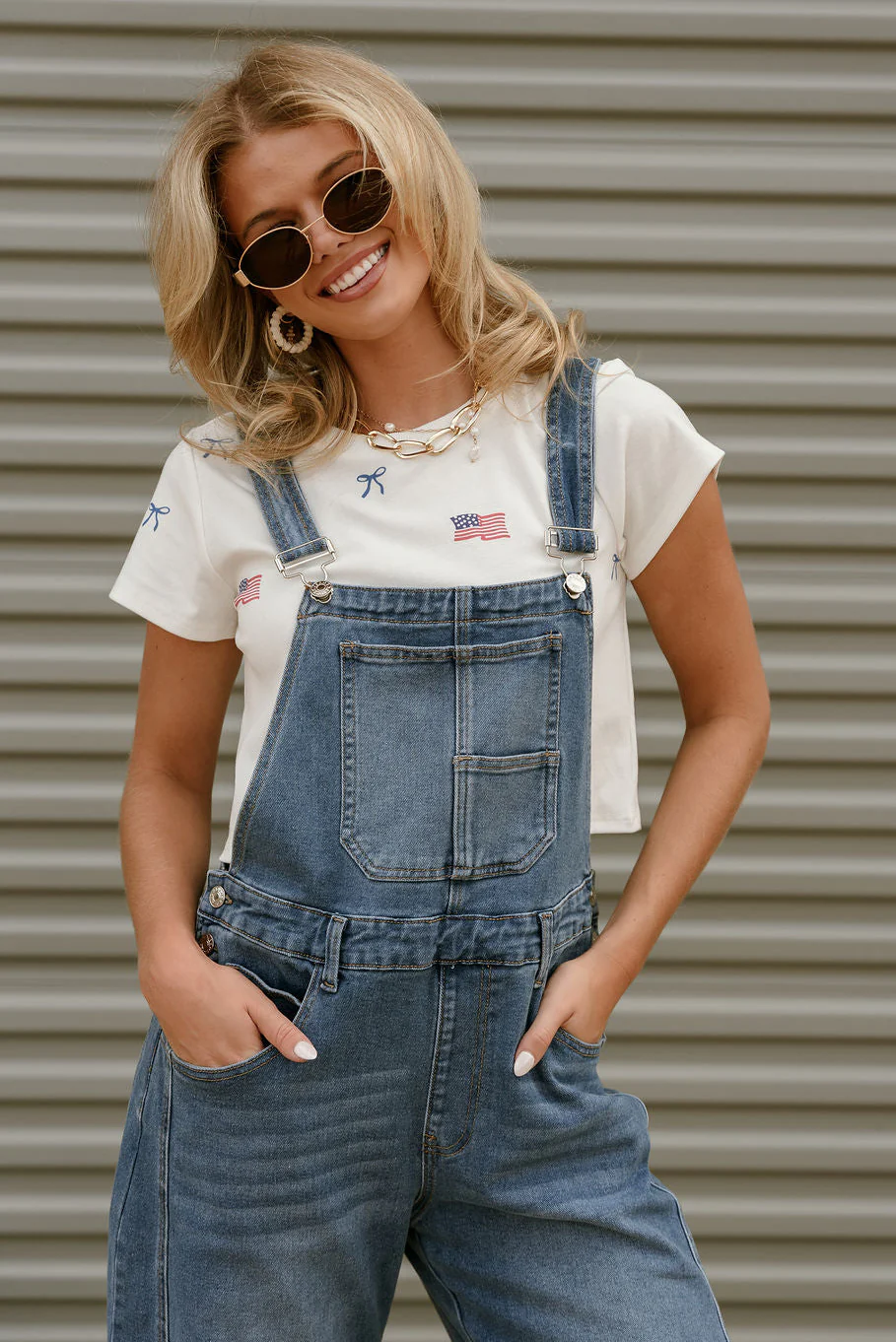 Kassidy Barrel Leg Denim Overalls - Image 5