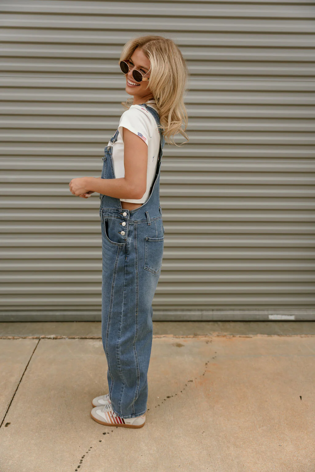 Kassidy Barrel Leg Denim Overalls - Image 8