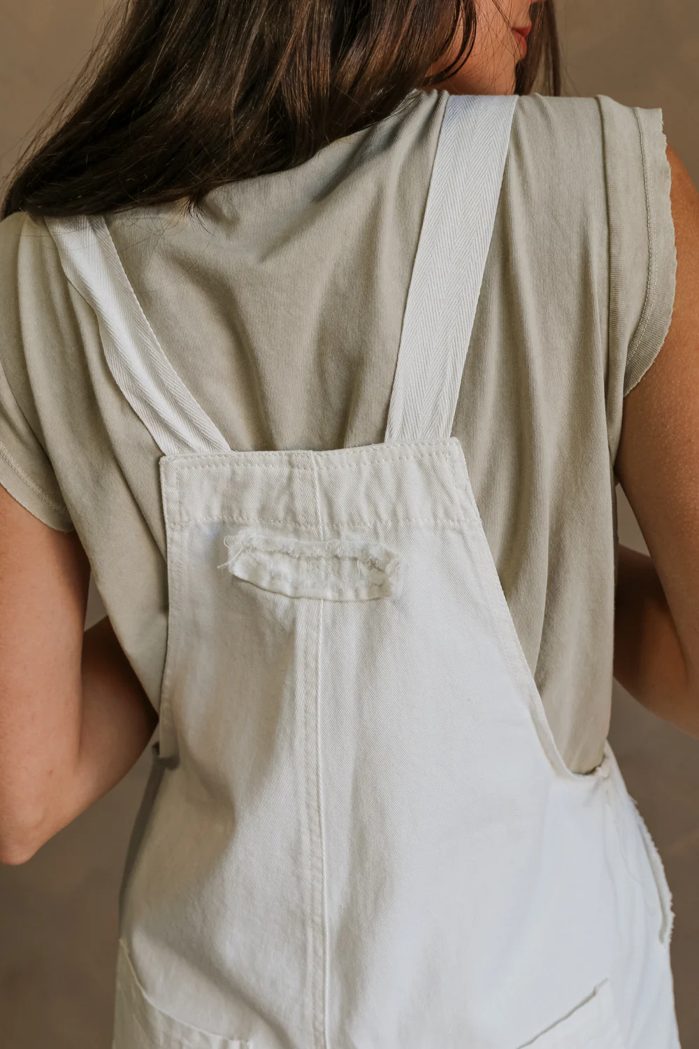 Kassidy White Denim Sleeveless Romper - Image 4