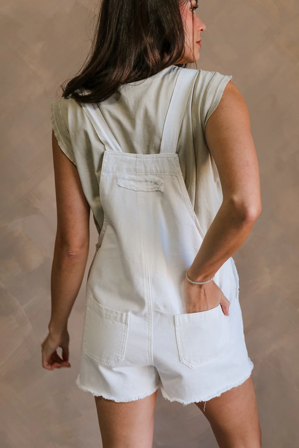 Kassidy White Denim Sleeveless Romper - Image 5