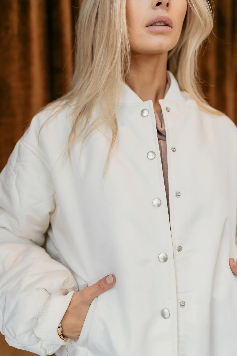 Katherine White Snap Up Jacket - Image 2