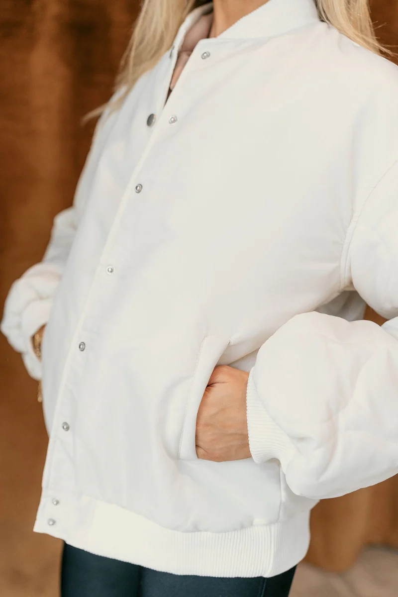 Katherine White Snap Up Jacket - Image 4