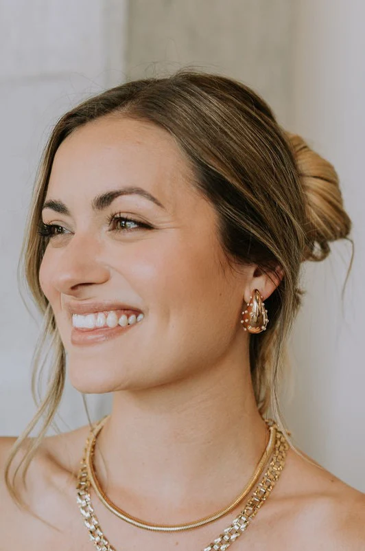 Katie Gold & Pearl Scoop Studs