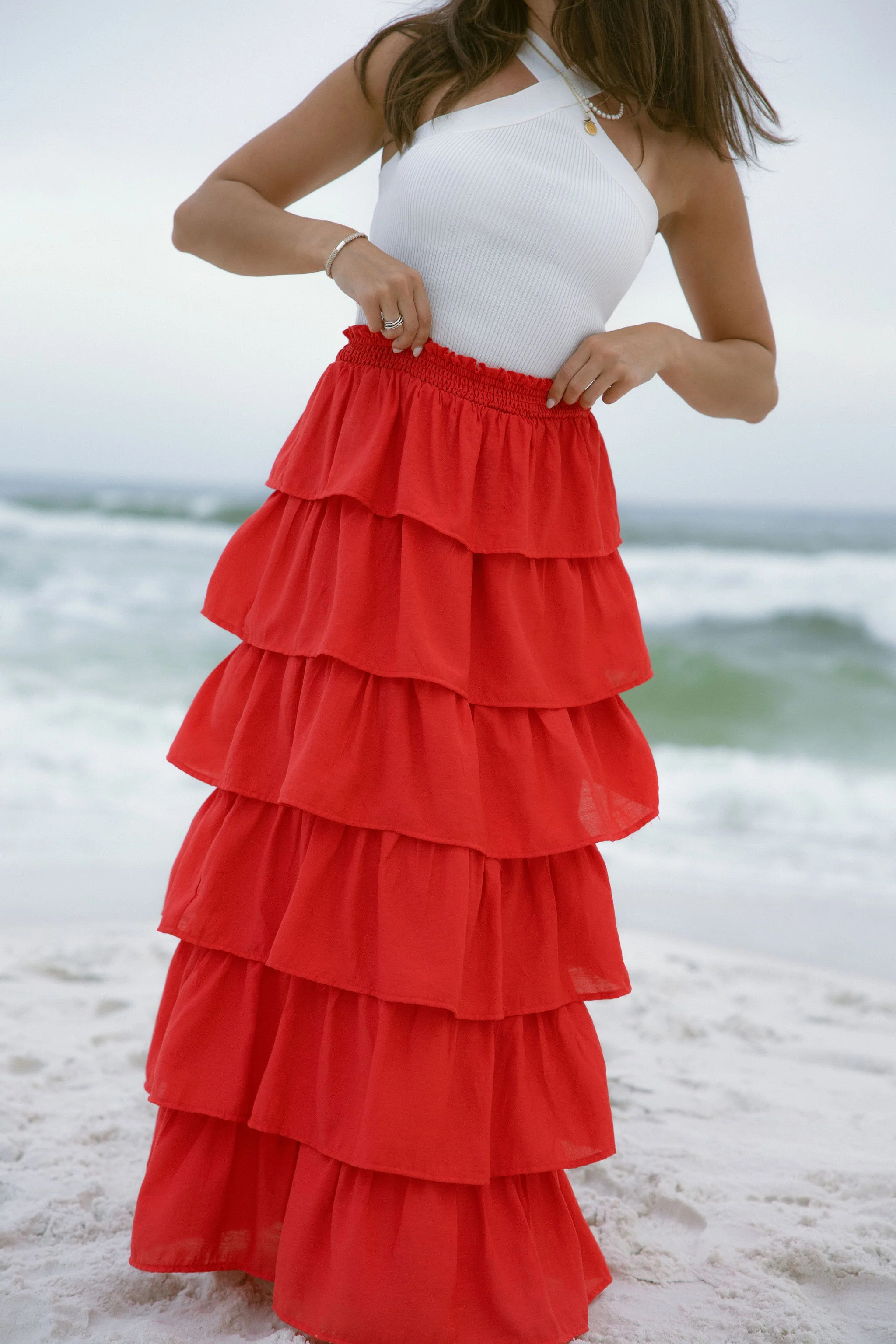 Katrina Tiered Ruffle Maxi Skirt - Image 3