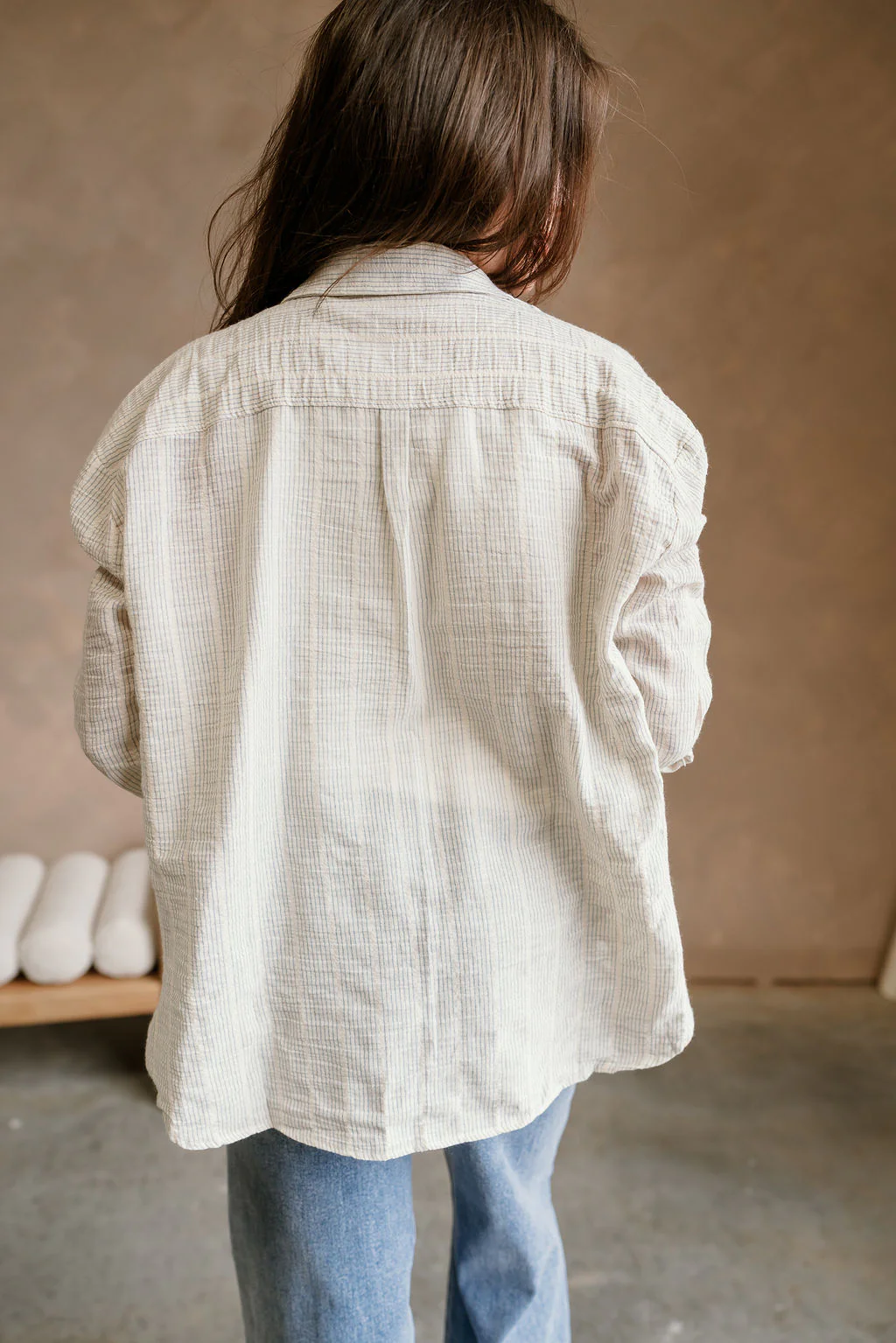 Katy Cream Striped Button-Up Linen Top - Image 8