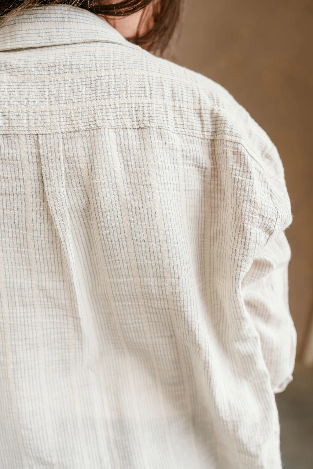 Katy Cream Striped Button-Up Linen Top - Image 9