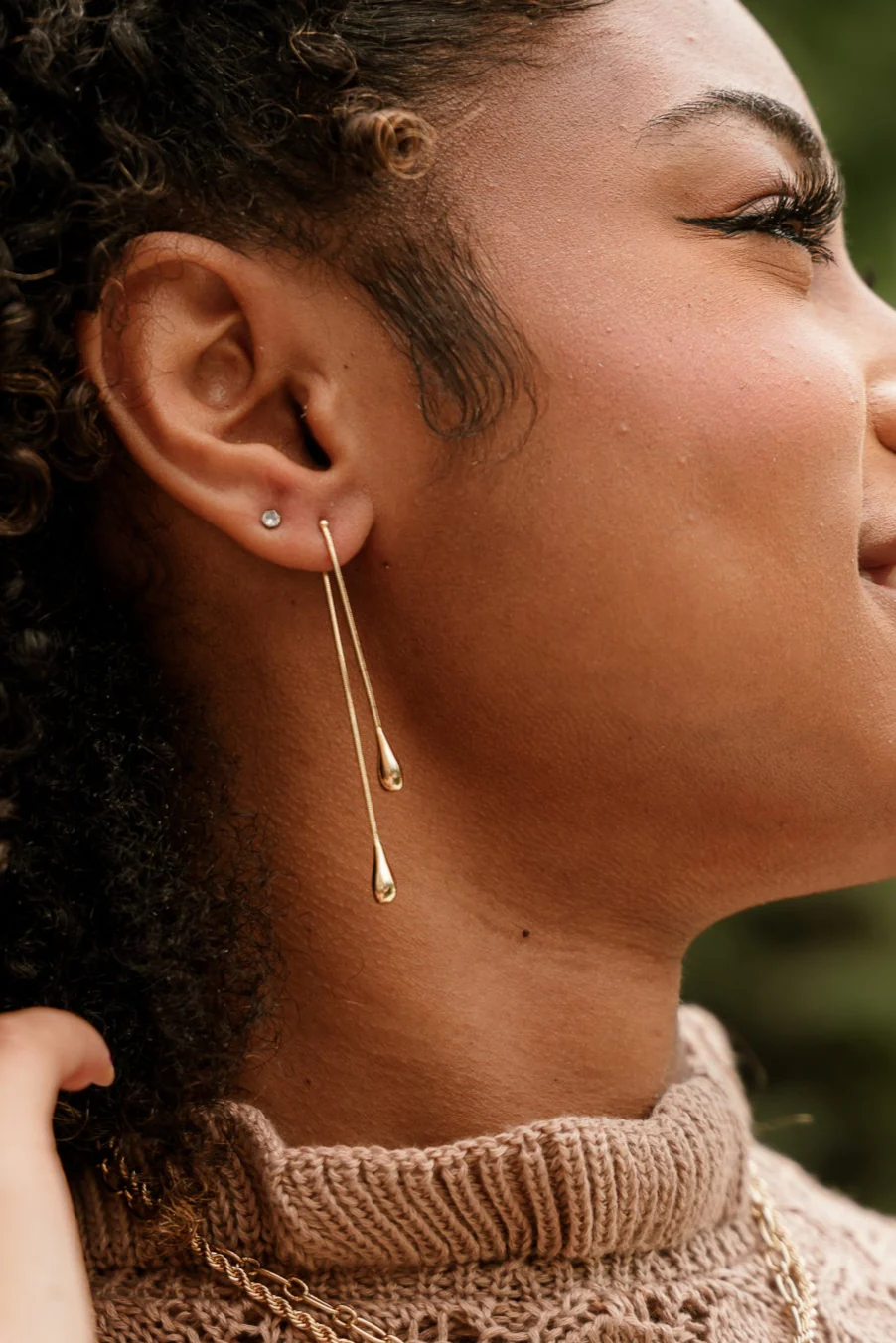 Kayla Gold Teardrop Earrings