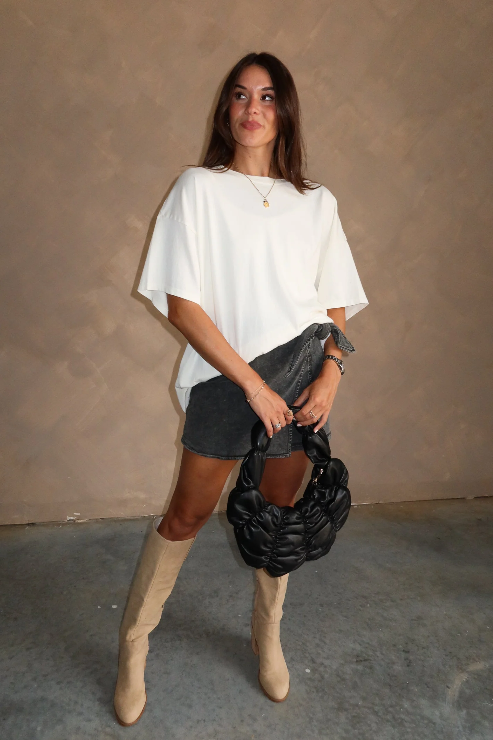 Kayla Off White Oversized Short Sleeve Tee - Image 2