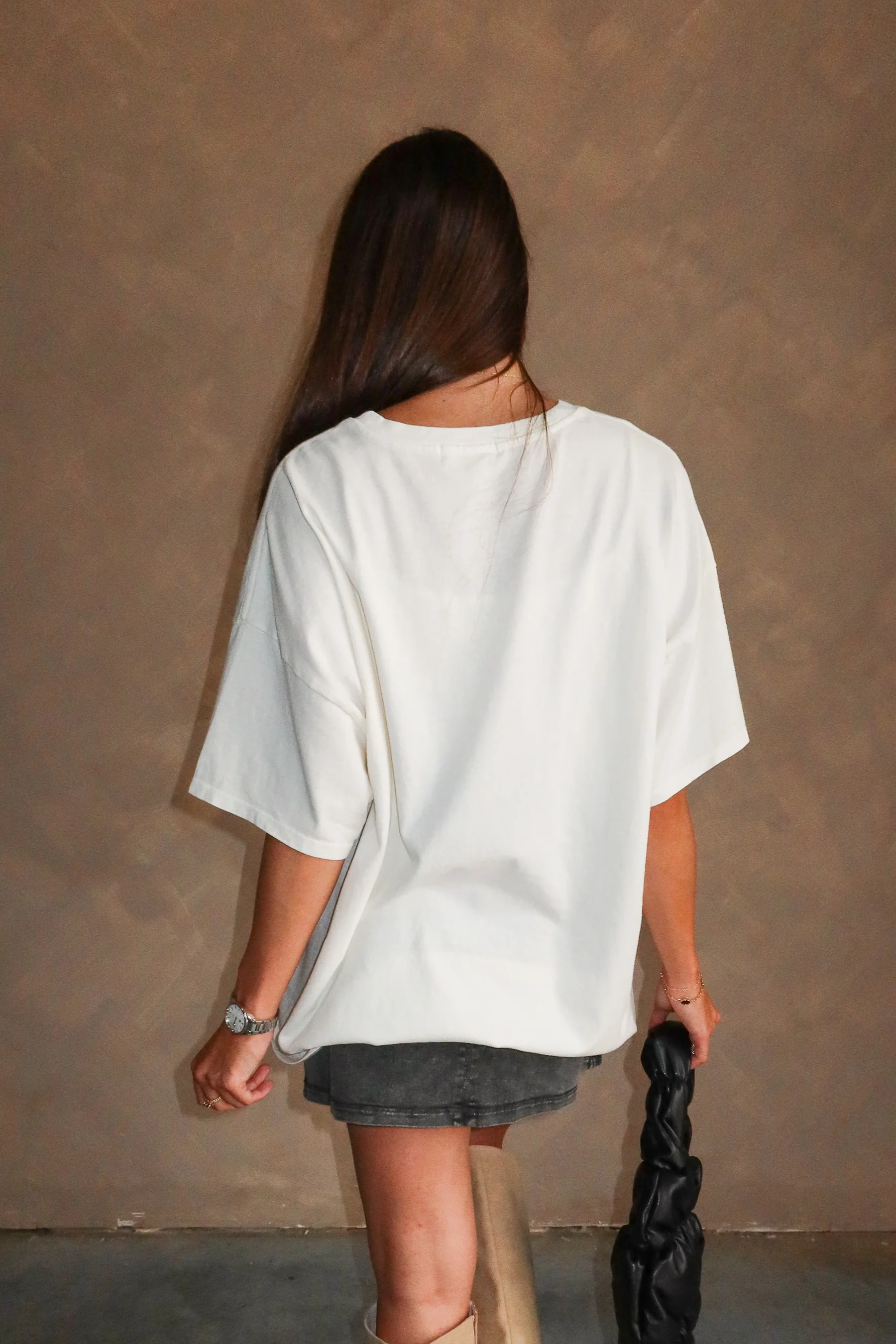 Kayla Off White Oversized Short Sleeve Tee - Image 6