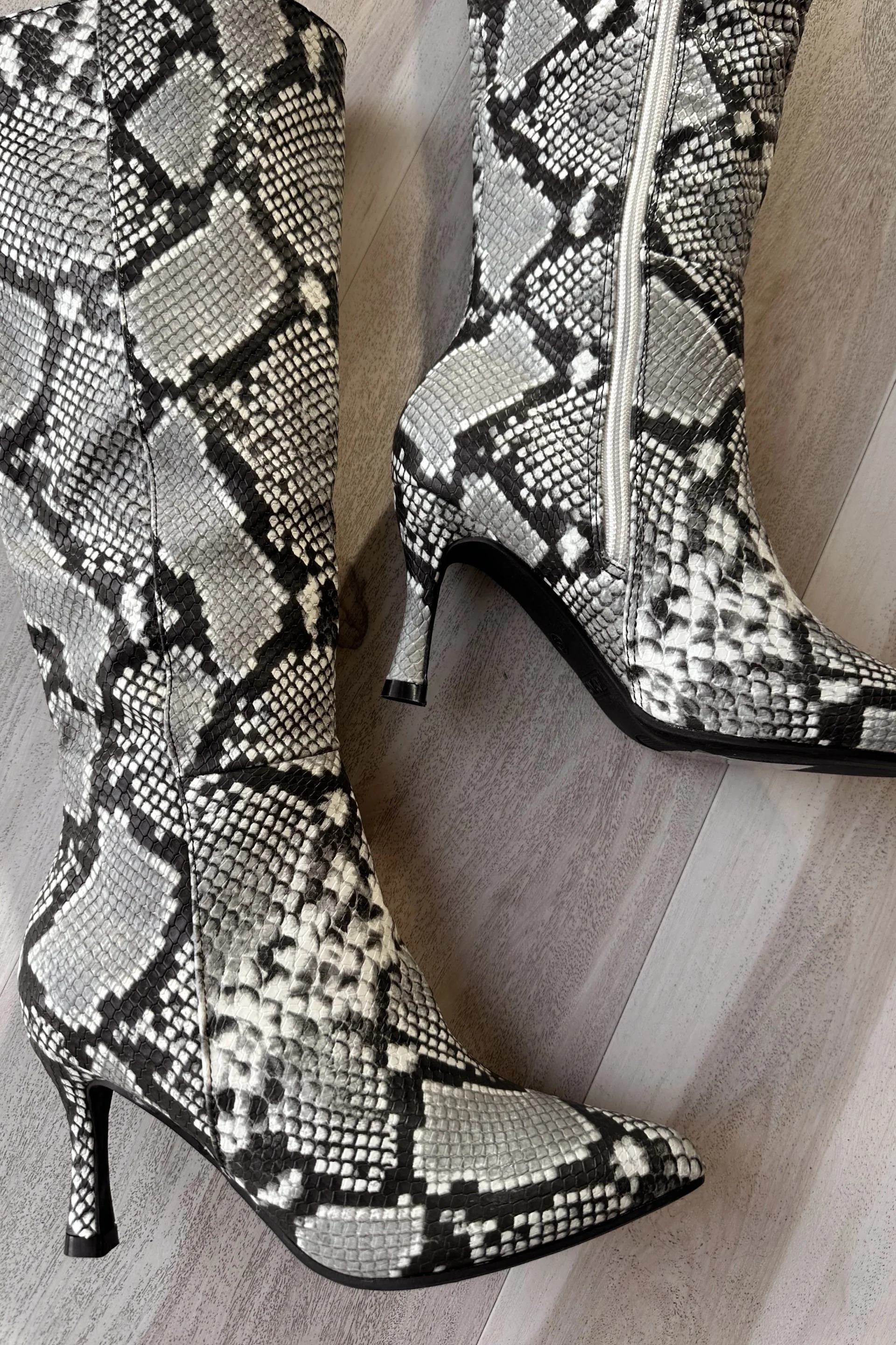 Kaylee Beige Snake Tall Boot - Image 6