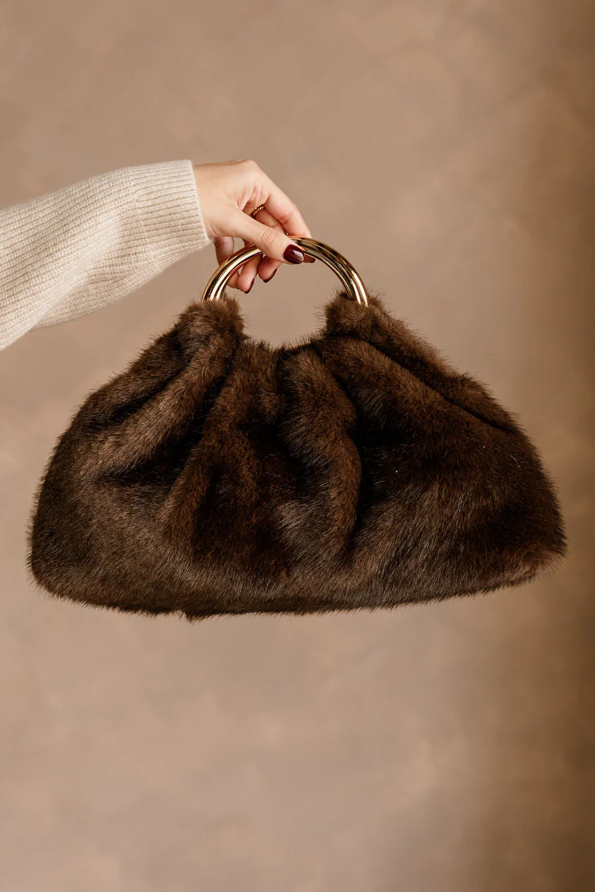 Keala Brown Faux Fur Purse - Image 2