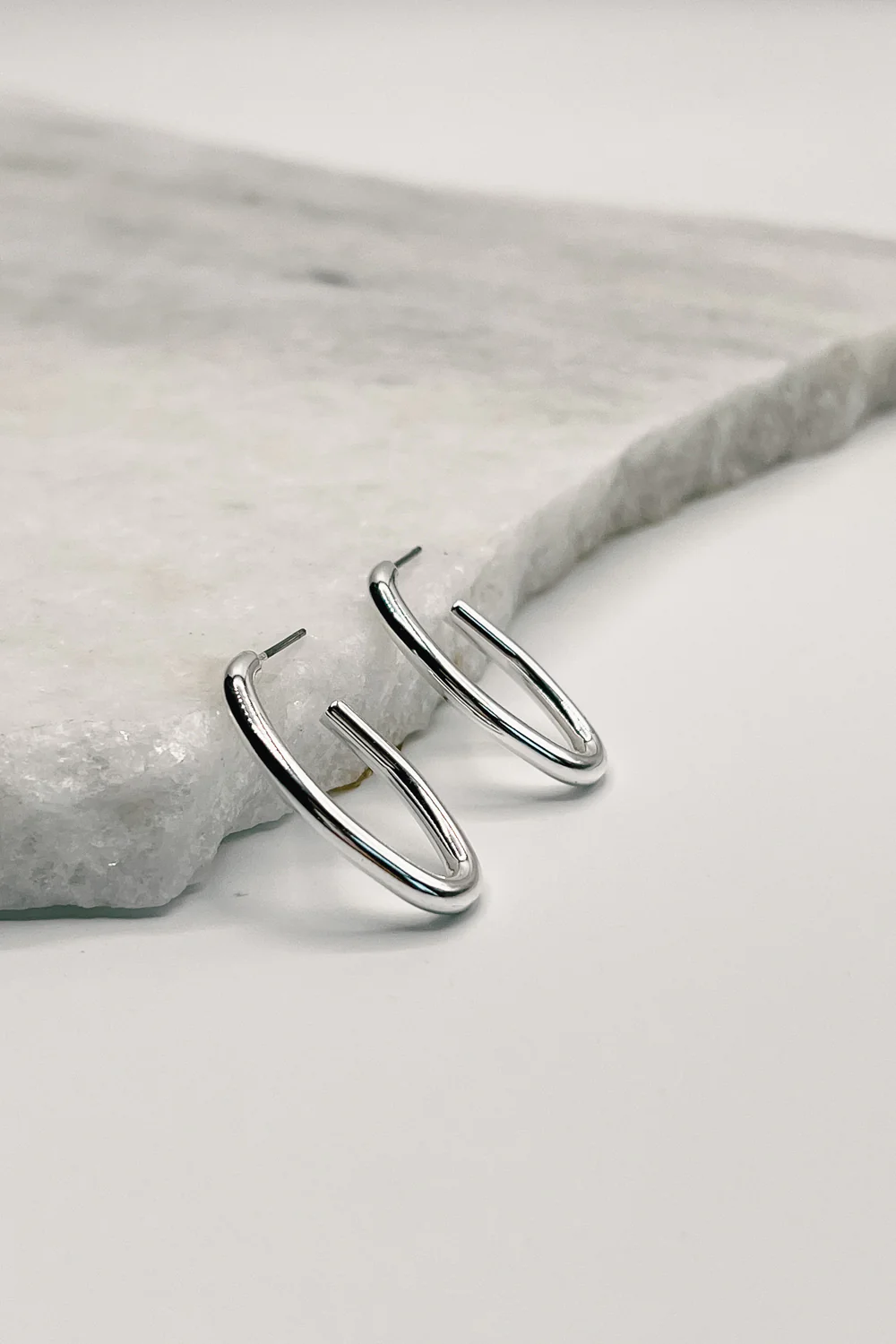 Kelly Silver Scooped Hoop Earrings