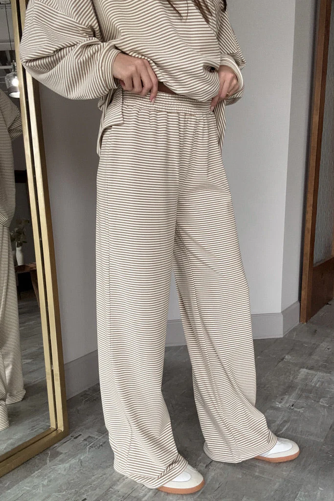 Kellyn Beige Stripe Lounge Pants - Image 3