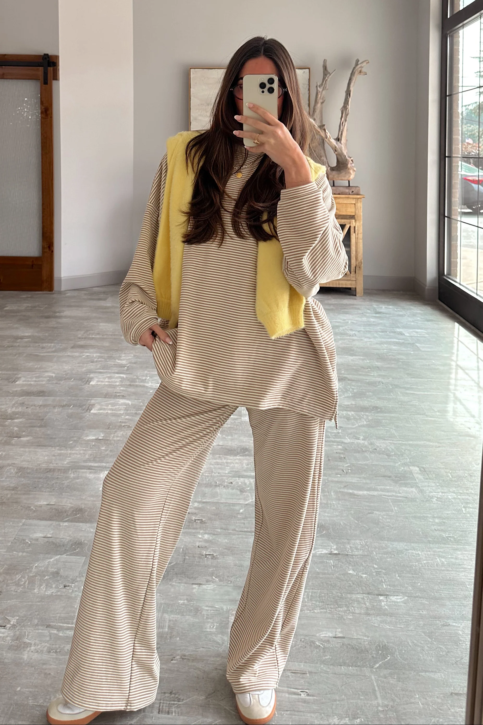 Kellyn Beige Stripe Lounge Pants - Image 5