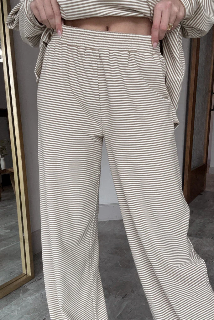 Kellyn Beige Stripe Lounge Pants - Image 8